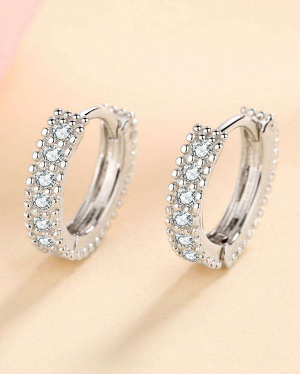 Brilliant Sterling Silver Huggie Earrings with Lab-Diamonds and Care Tips