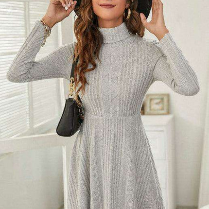 Lotus Grace | Stylish Women's Ruffled Turtleneck Dress