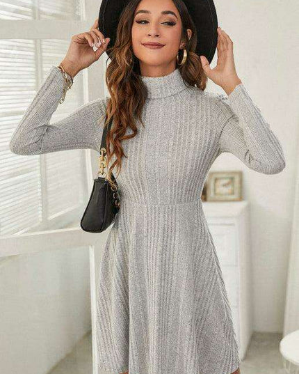 Lotus Grace | Stylish Women's Ruffled Turtleneck Dress