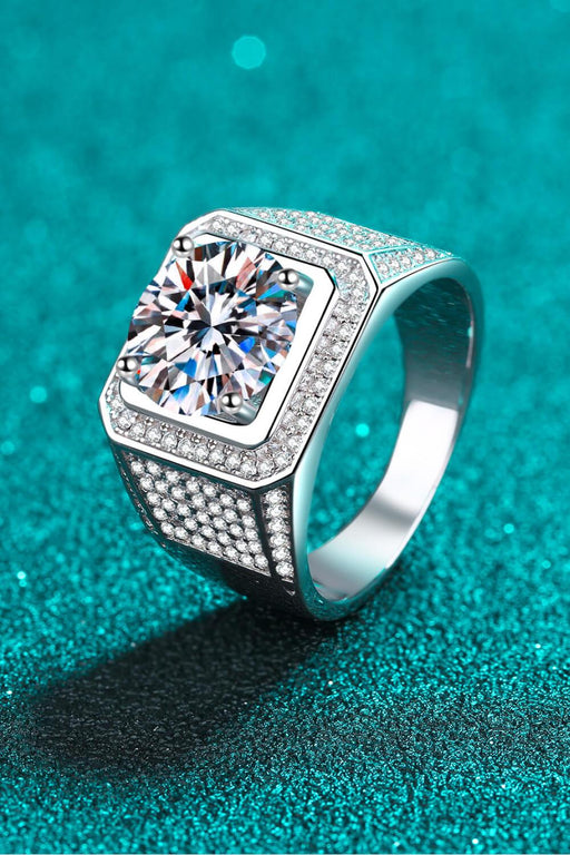 Elegant Sterling Silver Lab Grown Diamond Ring with Rhodium Finish