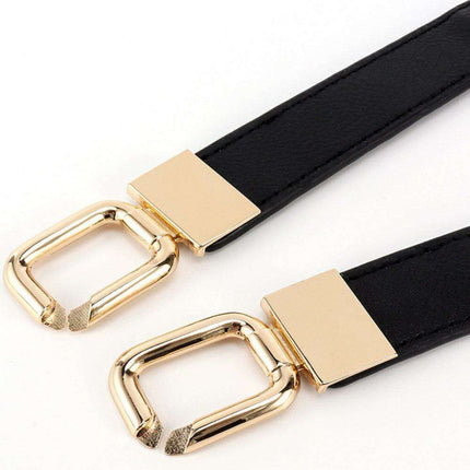 Elegant Geometric Dual Buckle Stretch Belt