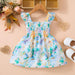 Baby Girl's Floral Smocked Square Neck Dress - Elegant and Comfortable Choice