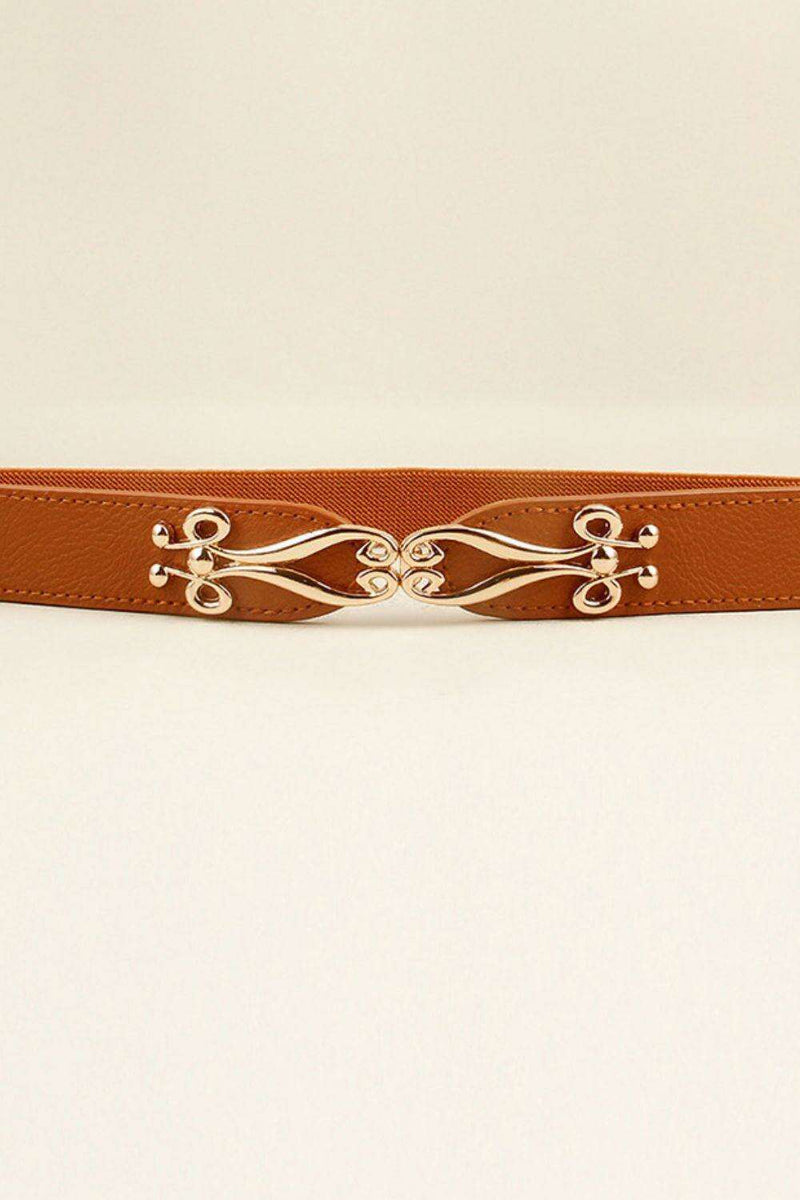 Elegant Versatile Elastic Belt with Stylish Alloy Buckle for Fashion-Forward Looks