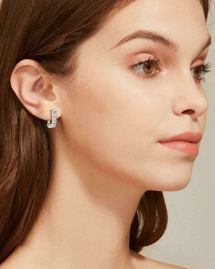 Timeless Radiance: 1 Carat Moissanite Sterling Silver Earrings