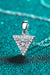 Geometric Sterling Silver Necklace with Moissanite Triangle and Zircon Accents
