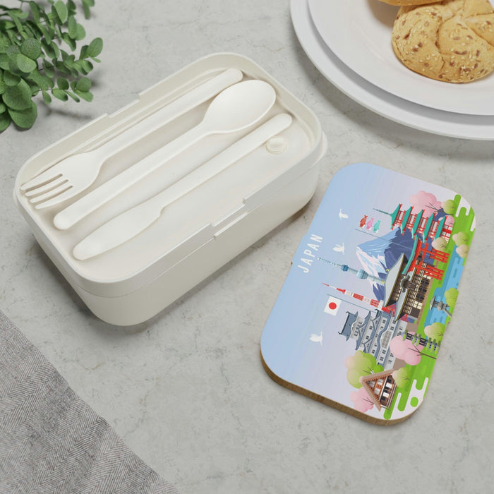 Maison d'Elite Personalized Bento Lunch Box with Wooden Lid - BPA-Free