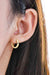 Elegant Moissanite Sterling Silver Huggie Earrings with Sparkling Gemstones