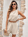 Chic One-Shoulder Frill Top and Paperbag Waist Shorts Ensemble