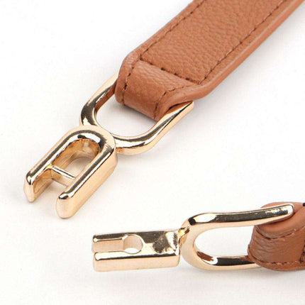 Elegant Stretch Belt with Distinctive Metal Buckle - High-Quality PU Leather