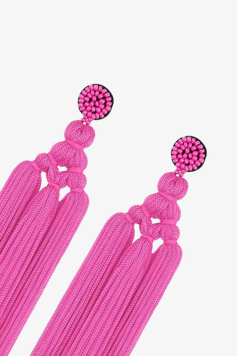 Opulent Ethnic Beadwork Tassel Earrings crafted with Attention to Detail