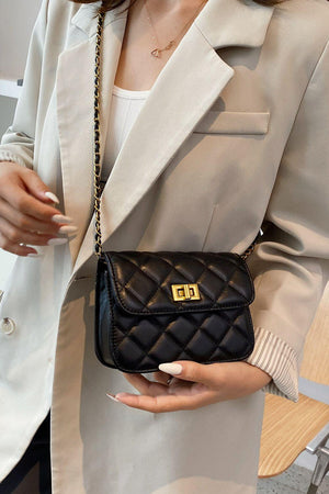 PU Leather Crossbody Bag-Trendsi-Black-One Size-Très Elite