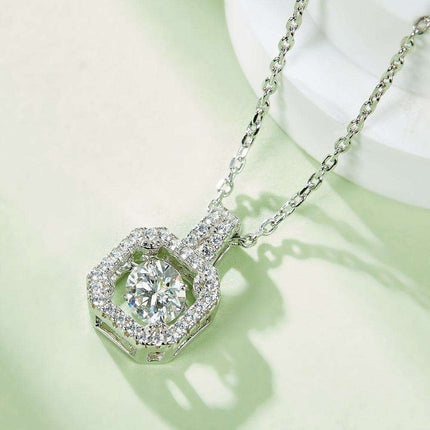 Radiant Moissanite-Accented Lab Grown Diamond Necklace