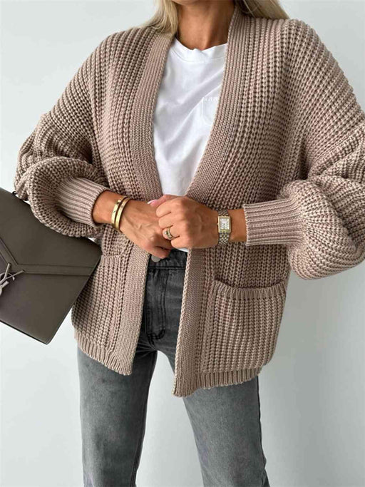 Cozy Ribbed Oversized Cardigan with Relaxed Sleeves