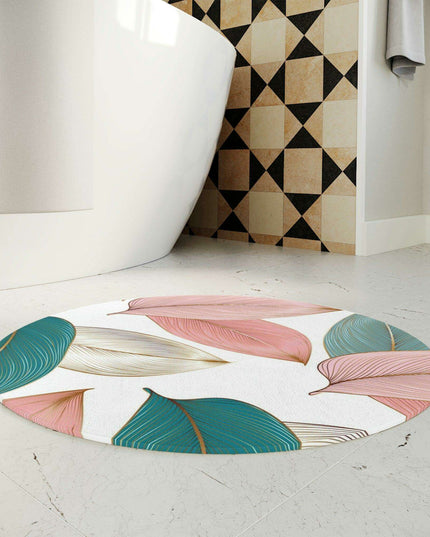 Chic Circular Bath Mat with Abstract Design for Stylish Bathrooms by Maison d'Elite