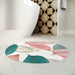 Elite Maison Circle Bath Mat with Abstract Design