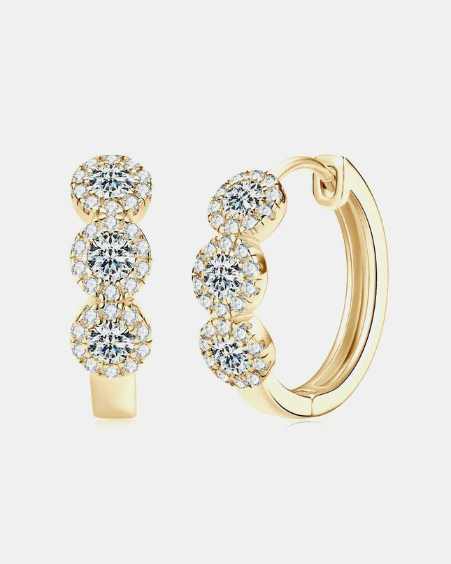 Timeless Elegance: Sterling Silver Huggie Earrings with Radiant Lab-Diamonds