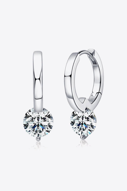Sparkling 2 Carat Moissanite Sterling Silver Drop Earrings with Certificate and Storage Box