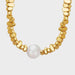 Geometric Pearl and Bead Necklace with Faux Pearls