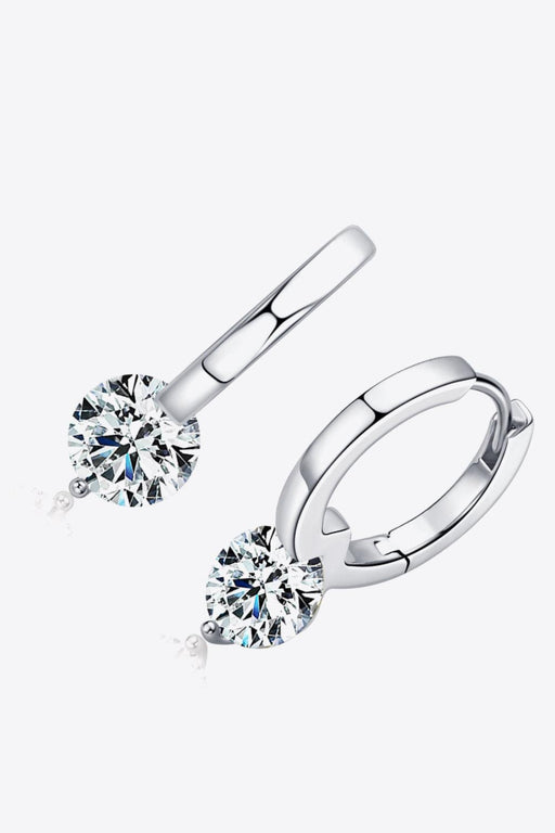 Luxurious 2 Carat Moissanite Drop Earrings Set in Sterling Silver with Certificate and Box