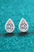 Teardrop Moissanite Earrings with Rhodium Accent