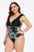Ruffled V-Neck Plus Size Printed One-Piece Swimsuit