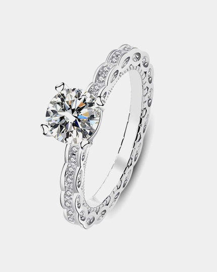Elegant 1 Carat Lab-Grown Moissanite Sterling Silver Ring with Warranty