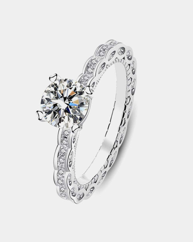 Elegant 1 Carat Lab-Grown Moissanite Sterling Silver Ring with Warranty