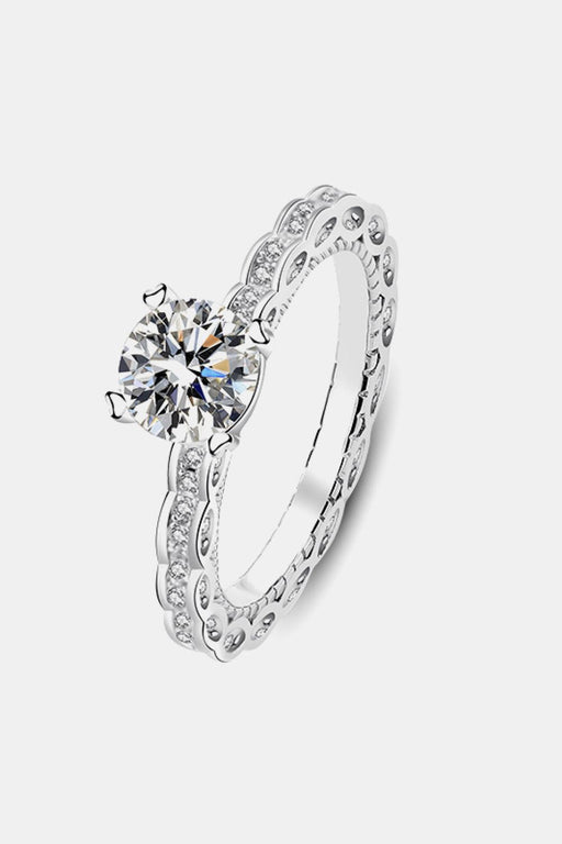 Timeless Elegance: 1 Carat Moissanite Sterling Silver Ring with Extended Warranty