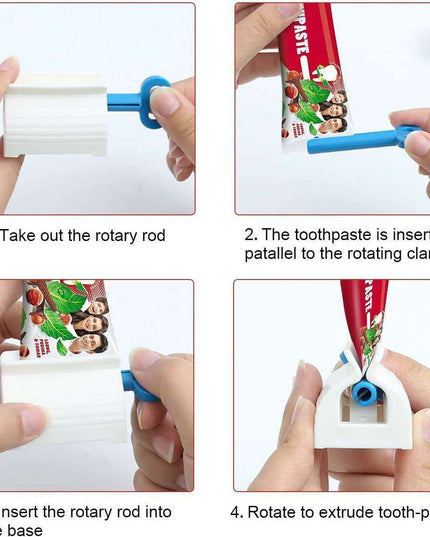 Automatic Toothpaste Dispenser and Toothbrush Holder - Wall-Mounted Bathroom Organizer