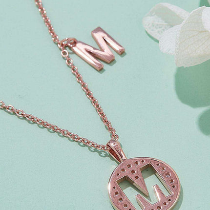 Stunning Rose Gold-Plated Necklace with Lab-Created Diamond - A Modern Elegance