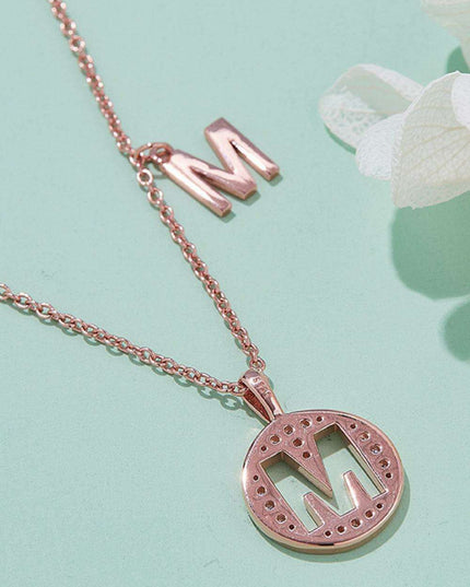 Stunning Rose Gold-Plated Necklace with Lab-Created Diamond - A Modern Elegance