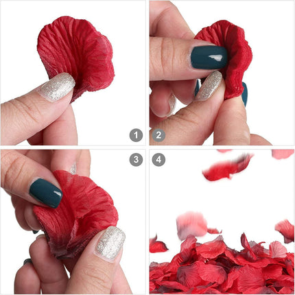 Romantic Elegance Silk Rose Petals Collection: 1000 Lush Red Petals for Memorable Celebrations
