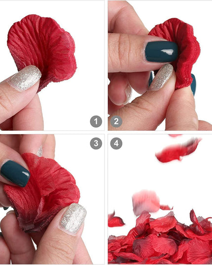 Romantic Elegance Silk Rose Petals Collection: 1000 Lush Red Petals for Memorable Celebrations