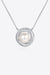 Sophisticated Moissanite and Pearl Pendant Necklace with Rhodium Finish
