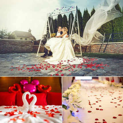 Romantic Elegance Silk Rose Petals Collection: 1000 Lush Red Petals for Memorable Celebrations