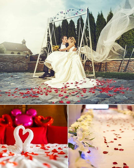 Romantic Elegance Silk Rose Petals Collection: 1000 Lush Red Petals for Memorable Celebrations