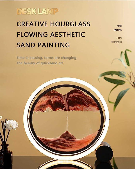 3D Oceanic Motion Sand Artistry in Glass Display
