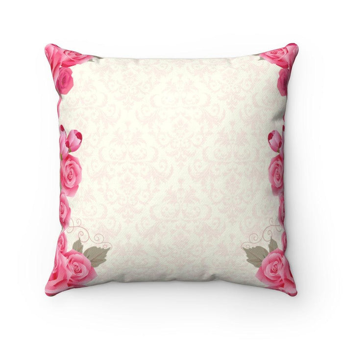 Roses Valley reversible decorative throw pillow cover