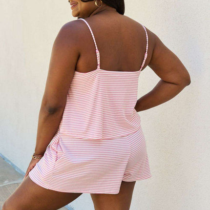 Chic Striped Pink Flare Romper - 'Embrace the Moment' Edition