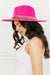 Pink Felt Fedora Hat with Stylish Chain Accent for a Trendy Appeal