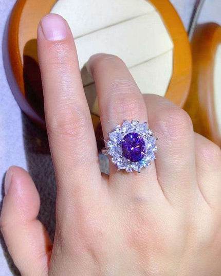 Stunning 3-Carat Lab-Grown Diamond Platinum Ring with Zircon Highlights