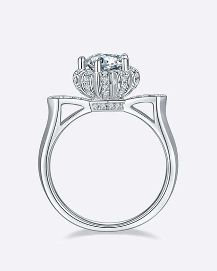 Luxe Elegance 1 Carat Lab-Diamond Sterling Silver Ring - Graceful Collection
