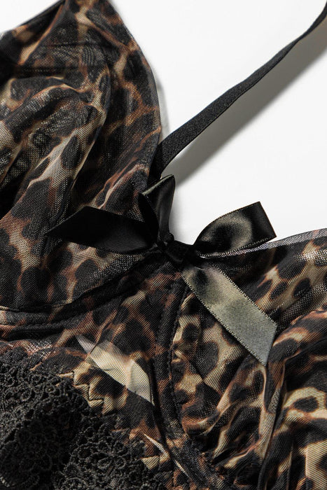Leopard Lace Two-Piece Lingerie Set