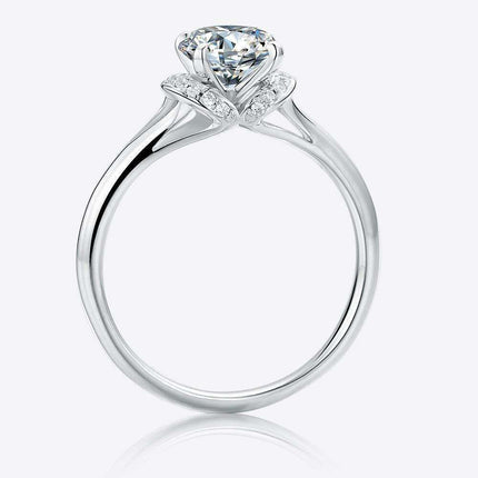 Sophisticated Sterling Silver Lab-Grown Diamond Ring