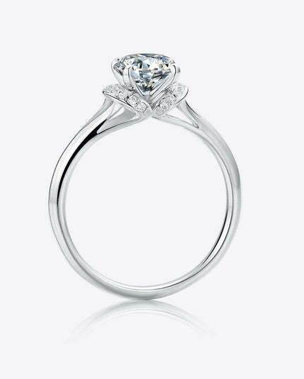 Sophisticated Sterling Silver Lab-Grown Diamond Ring