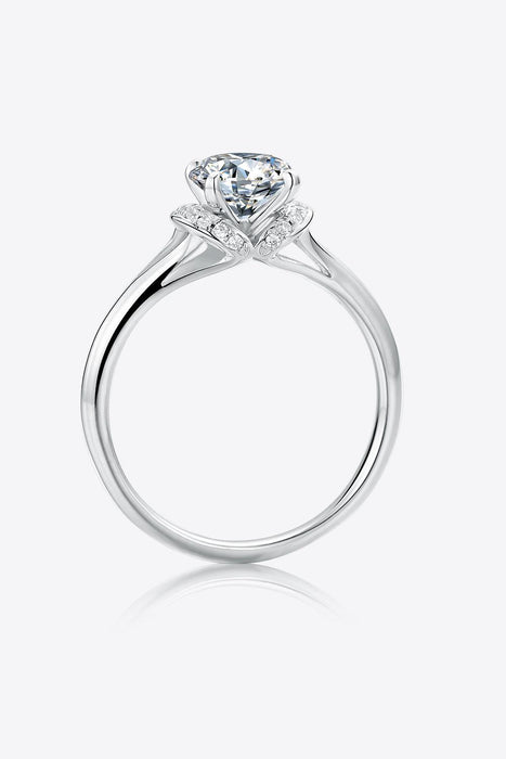 Luxurious Lab Grown Diamond Ring with Moissanite Accents and Sterling Silver Detail