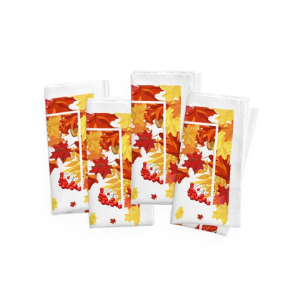 Harvest Elegance Collection: Set of 4 Premium Microfiber Cocktail Napkins - 19"x19"