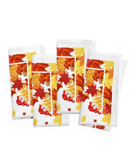 Harvest Elegance Collection: Set of 4 Premium Microfiber Cocktail Napkins - 19"x19"