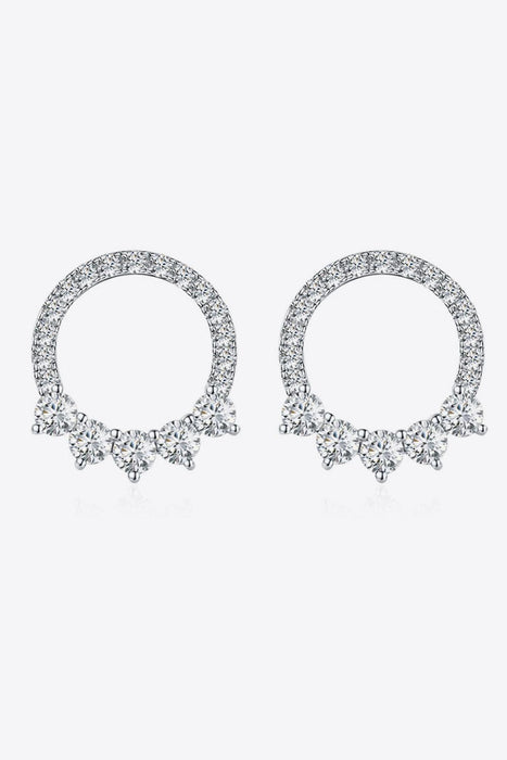 Luxurious Moissanite Sparkle Earrings in Platinum-Plated Sterling Silver