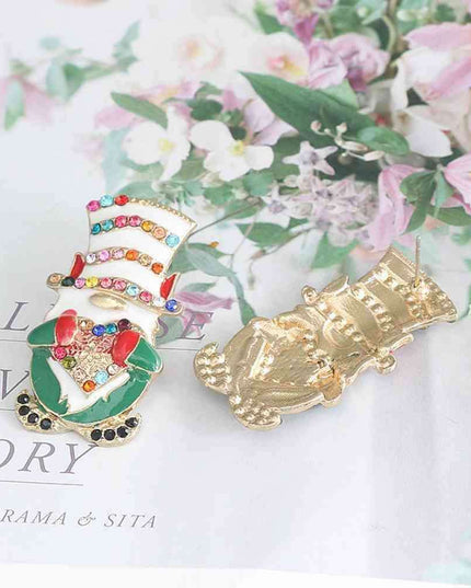 Festive Santa Sparkle Earrings - Holiday Glamour Unleashed